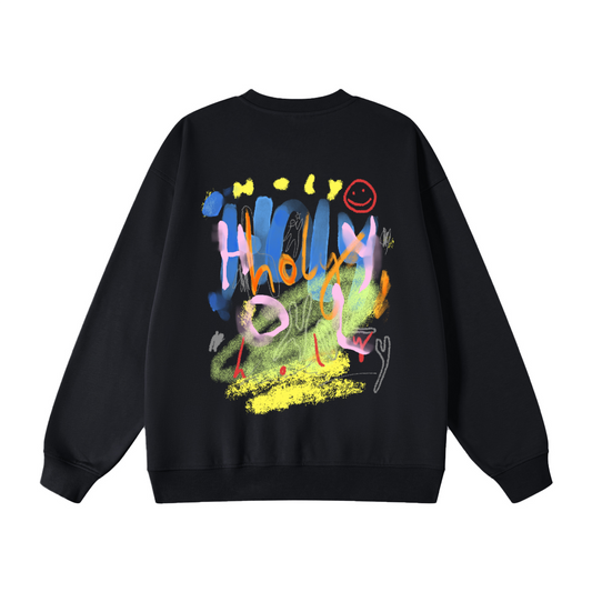"Holy" Oversized Fleece Crewneck Sweatshirt